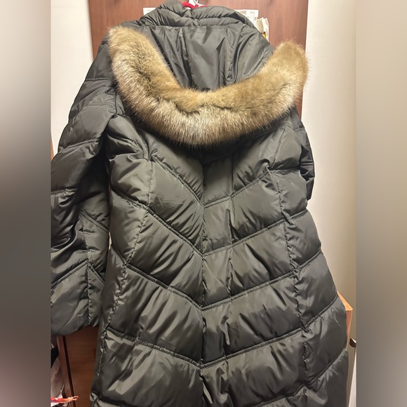Michael Kors Faux Fur Trim Removable Hood Jade Green Down Coat XL - Picture 4 of 8
